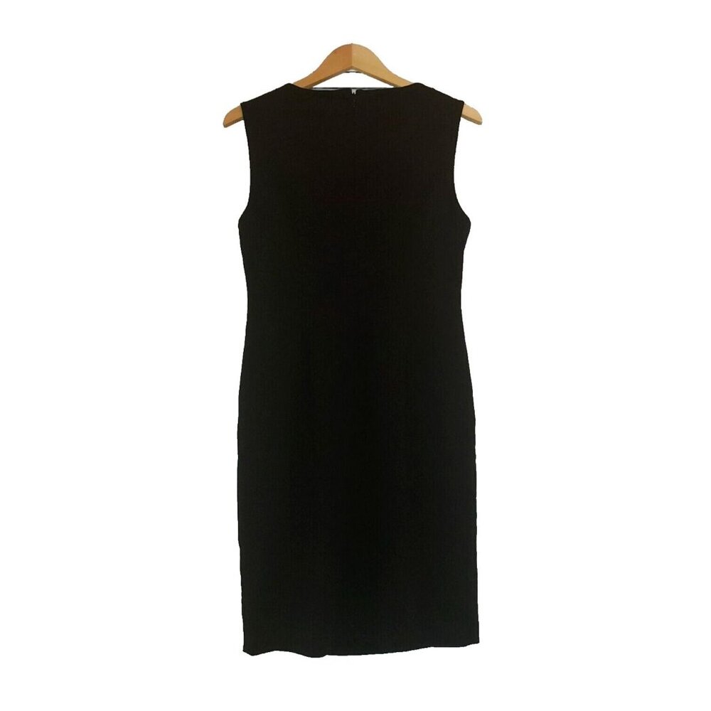 Calvin Klein Dress Women Size 12 Black LBD Draped Cutout Sleeveless Knee Length - Picture 2 of 16